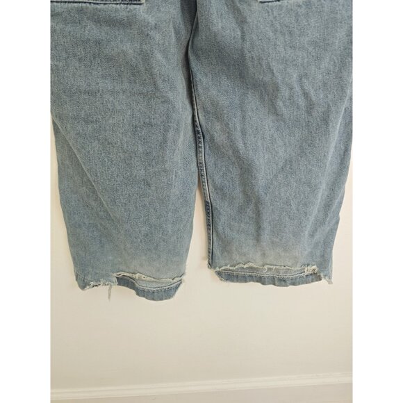 Lee Pipes Upcycle Vintage Y2K 90s Distressed Skater Wide Leg Unisex Jeans 0 2 XS - Picture 8 of 10